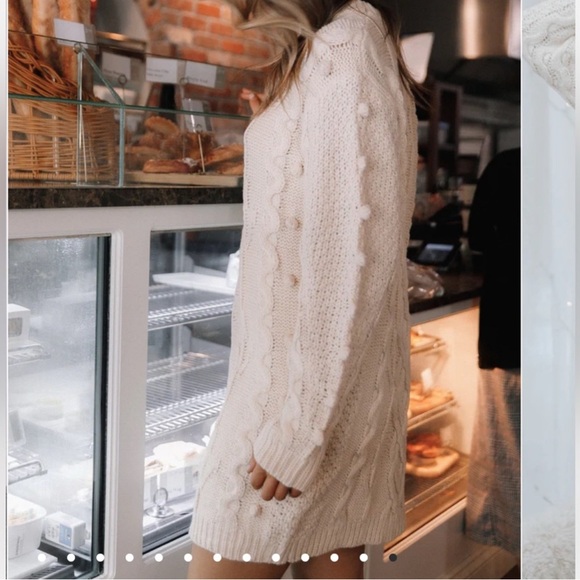 Petal & Pup Cream Cable Knit Sweater Dress - Picture 3 of 8